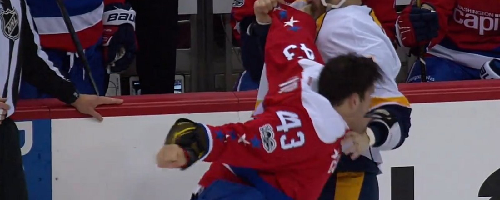 Tom Wilson destroys Watson with heavy punches on Thursday night.