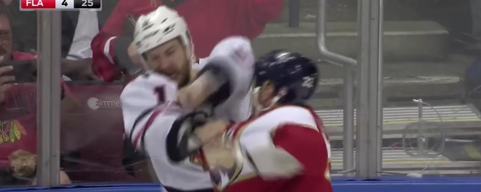 Chaos, two fights erupt late in third period during blowout game! 