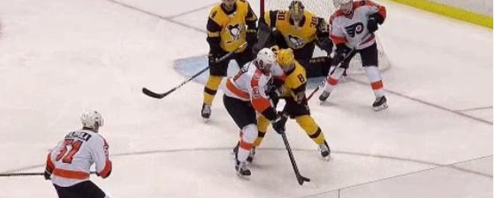 Simmonds goes for the head on savage play. 
