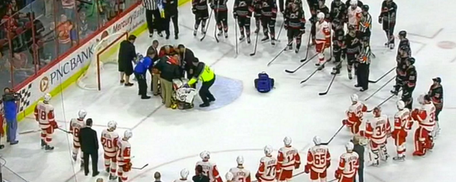 Multiple sources provide updates on Eddie Lack who left on a stretcher last night.