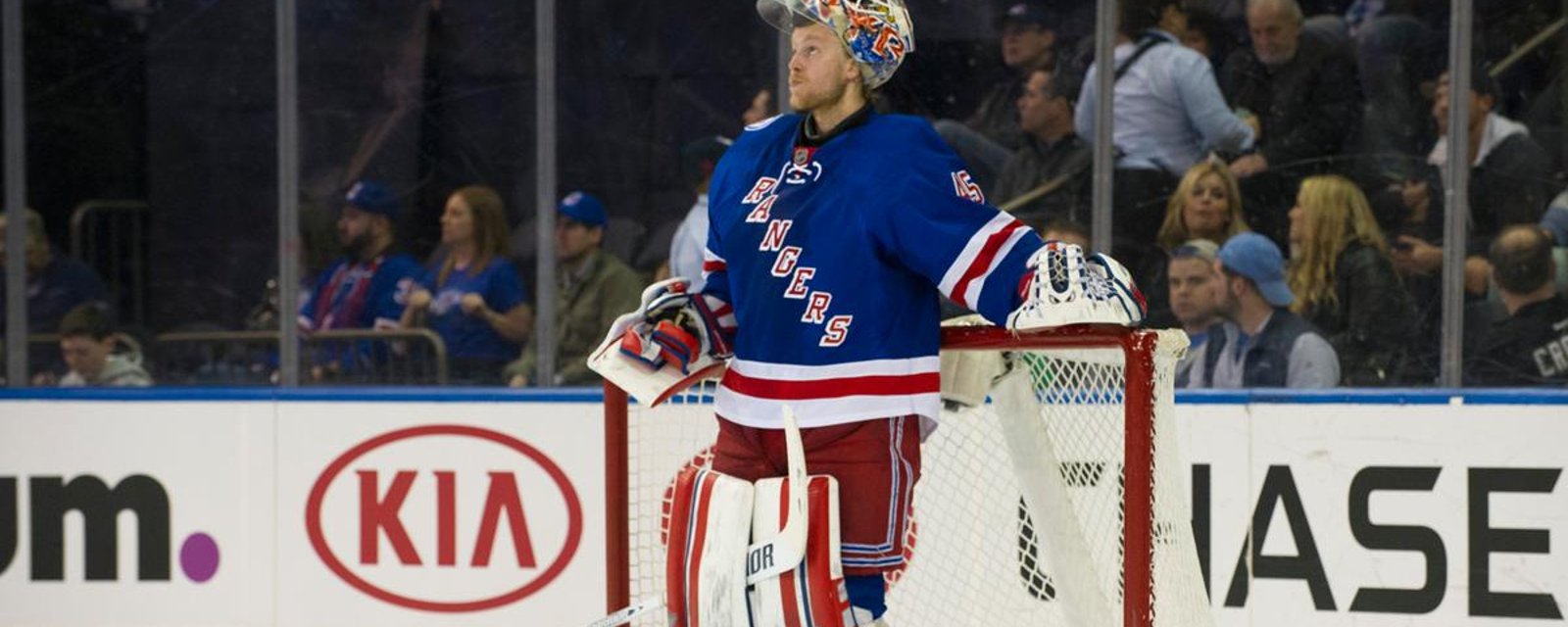 Giant goalie recalled by the Rangers today. 