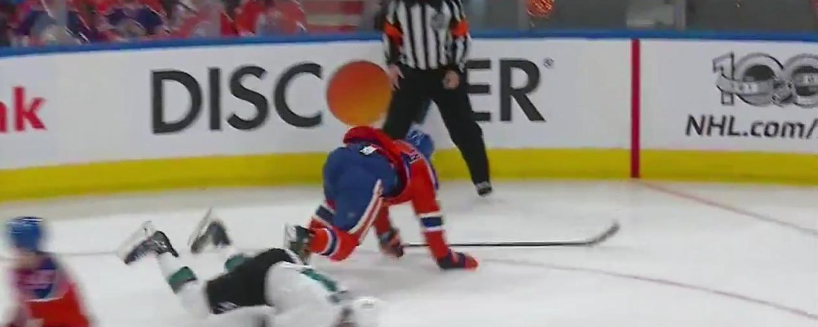 Kassian with the HUGE hit on Dillon. 
