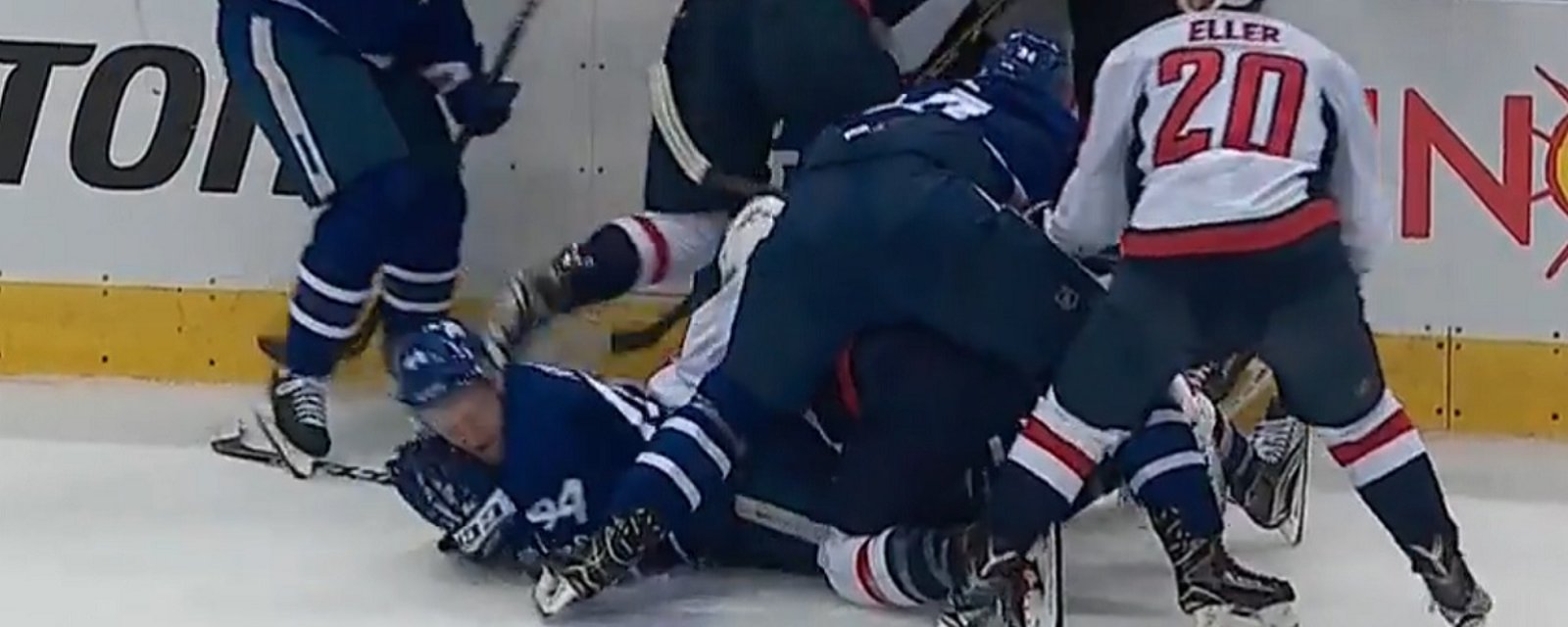 Breaking: Morgan Rielly takes a skate to the face in Game 4.
