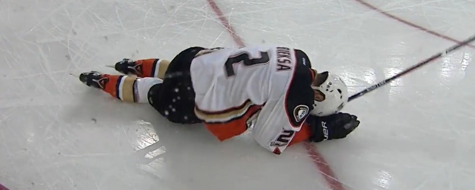 Breaking: Bieksa gets rocked by a very questionable hit from behind.