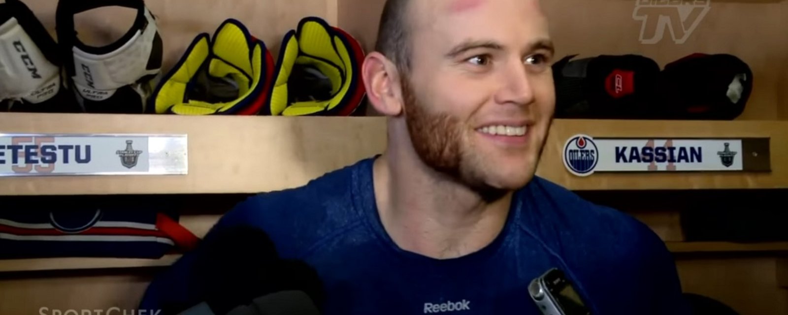 Kassian rips his own teammates in hilarious response to practicing in the dark.