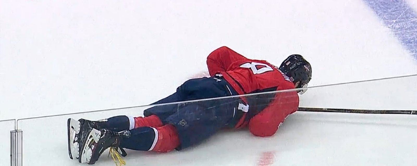 Breaking: Alex OVechkin appears to have been seriously injured.