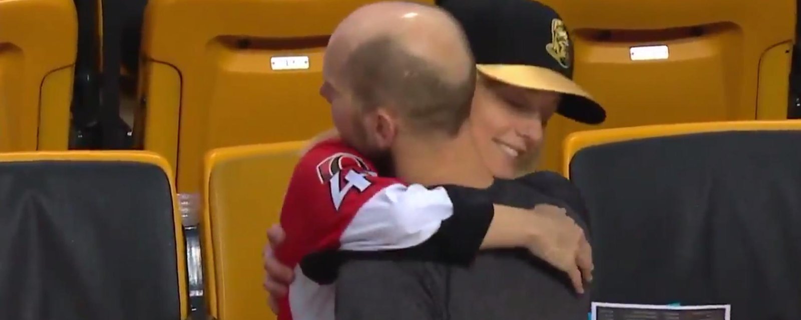 Touching moments with the Andersons following Senators win. 