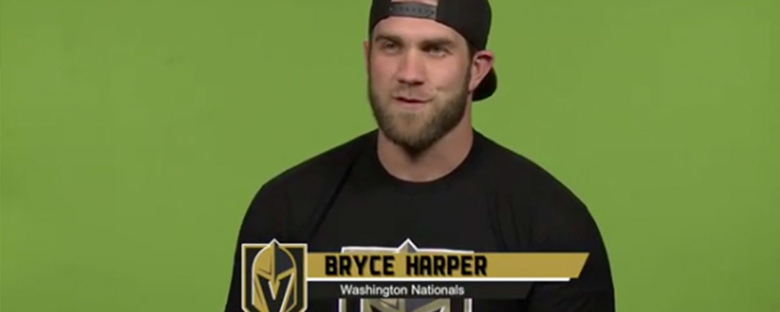 MLB superstar and Vegas native Bryce Harper shows his love for the Golden Knights