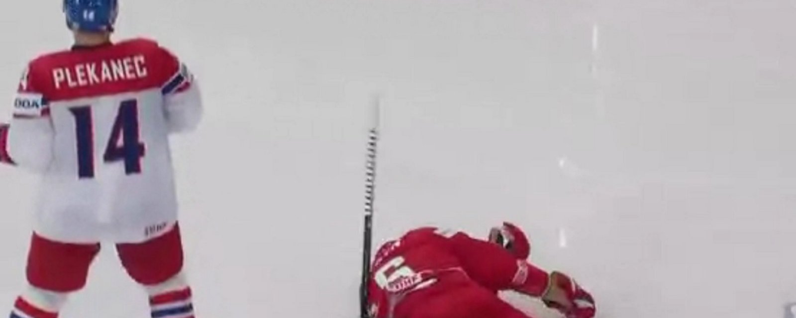 Former NHLer gets crushed by a huge hit at the IIHF World Championship!