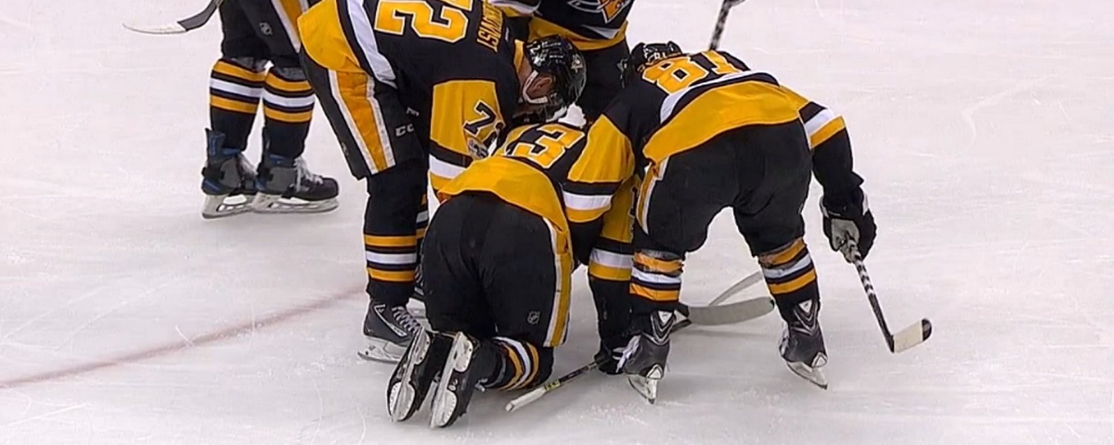 Breaking: Penguins forward can't stand after blocking huge shot from Subban.