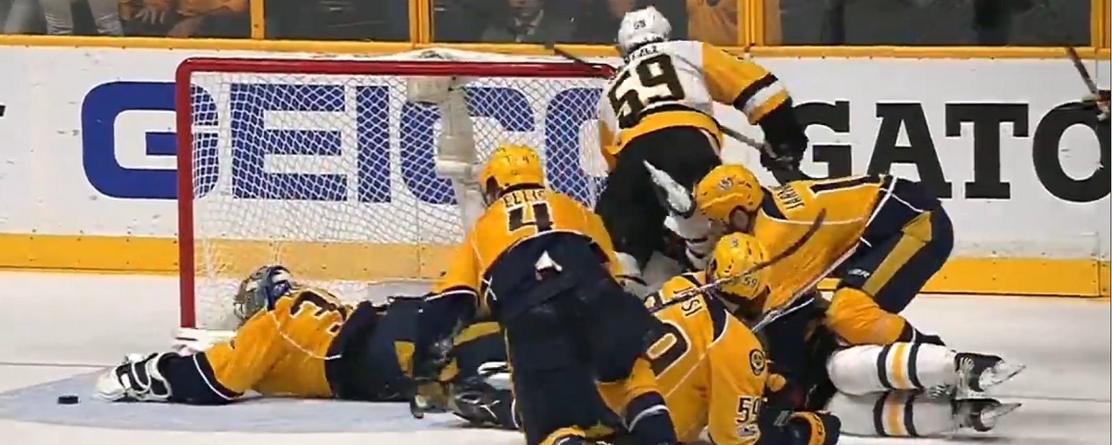 Pekka Rinne makes perhaps the best save of the season in Game 4!