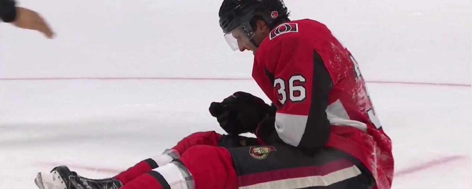 Breaking: Young Senators forward limps off the ice on Monday night.