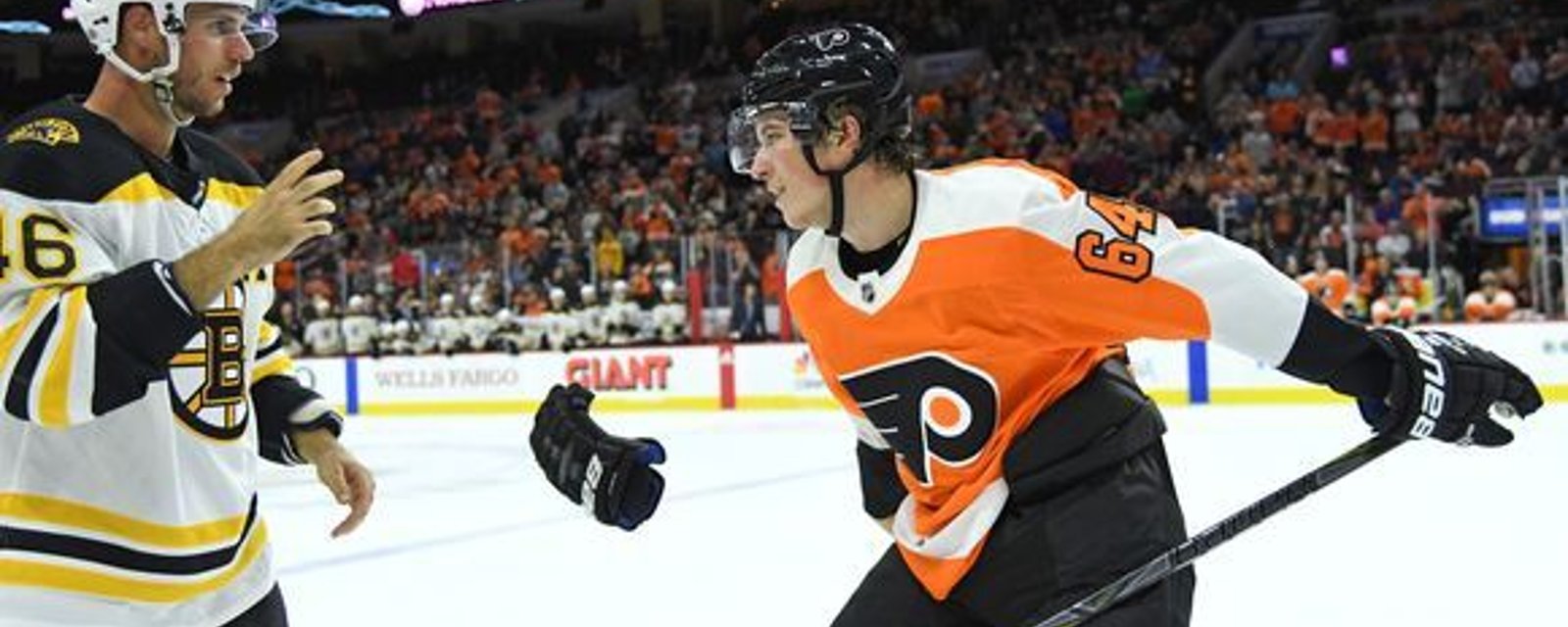 Must see: Patrick earns Flyers fans' respect by dropping the gloves! 