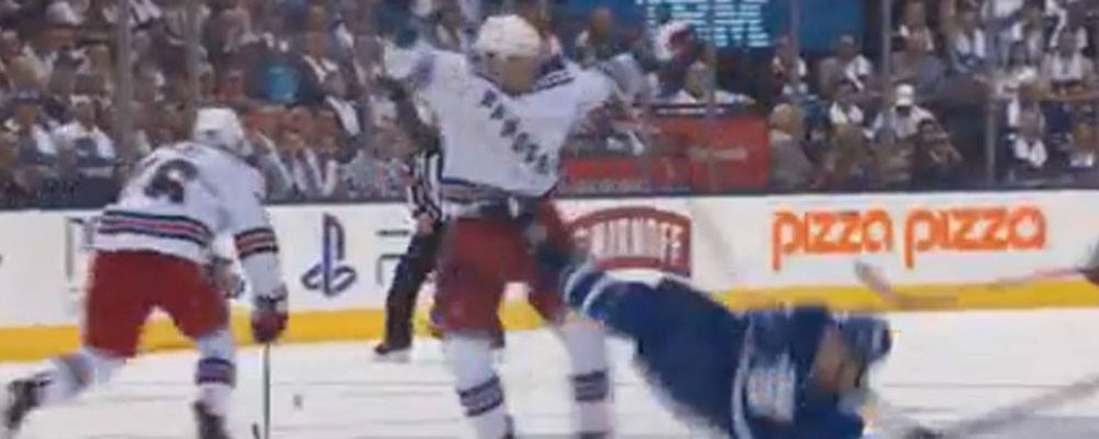 Young forward absolutely nails veteran defenseman with huge hit