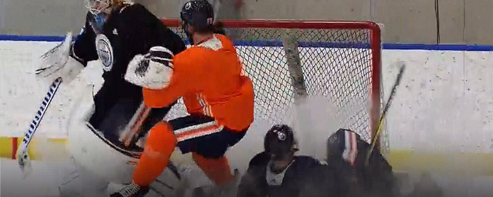 Must See: Scary moment as Klefbom sends McDavid flying in Oilers practice