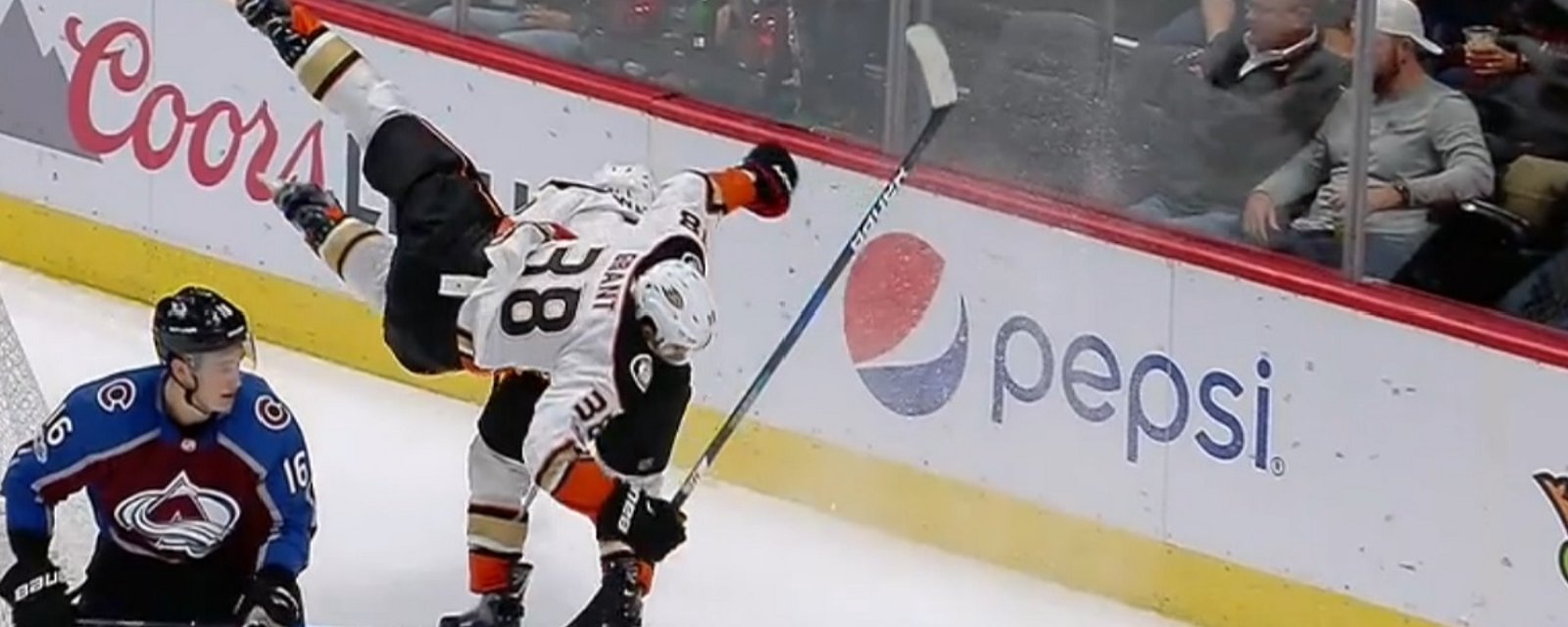 Derek Grant gets destroyed by a huge hit from his own teammate.