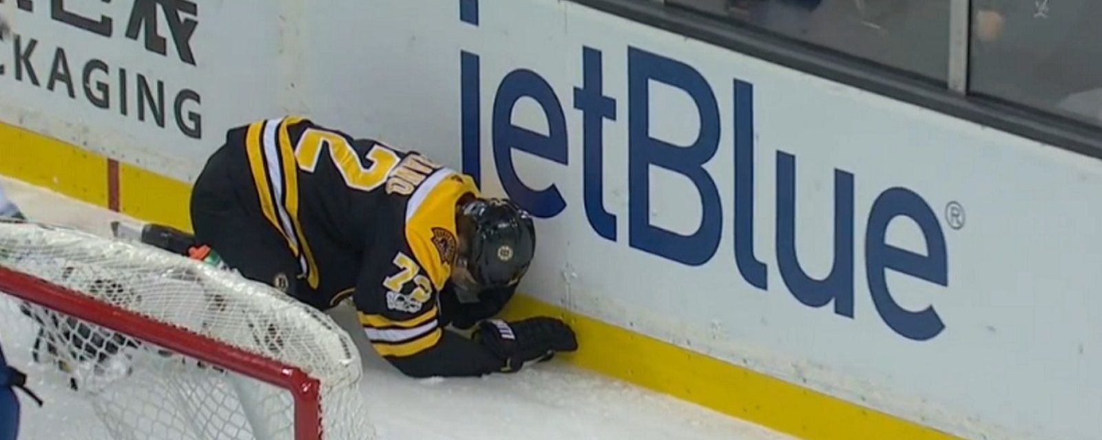 Breaking: Another Bruin goes down after a big hit from behind. 