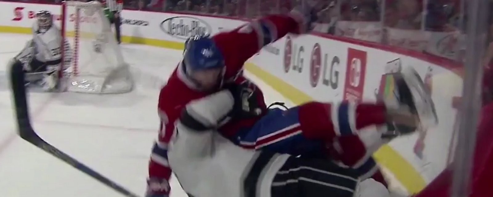 Drew Doughty delivers a suplex to Paul Byron.