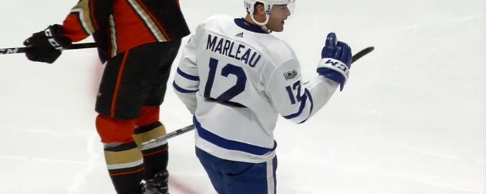 Marleau scores, Babcock's new line comes up big a second time.