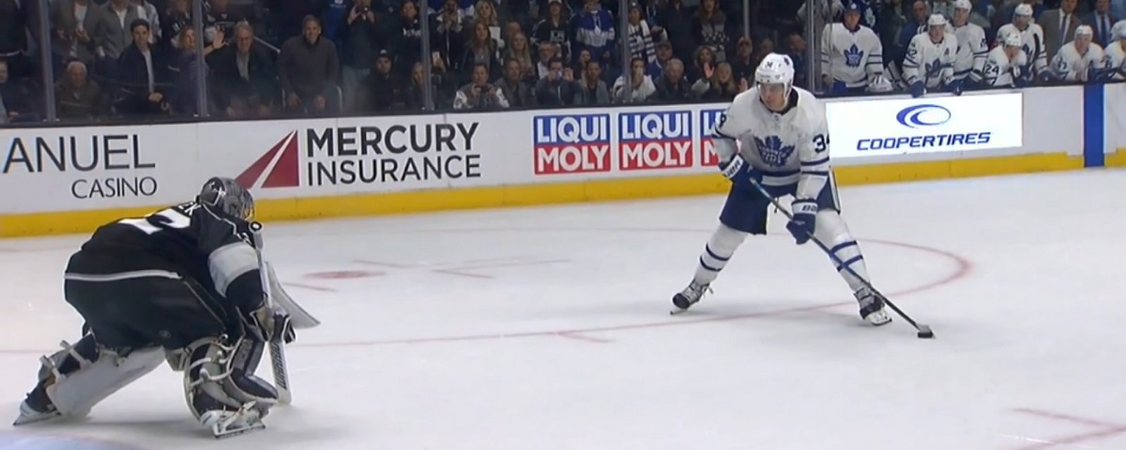 Must see: Auston Matthews scores his 50th career goal on the penalty shot. 