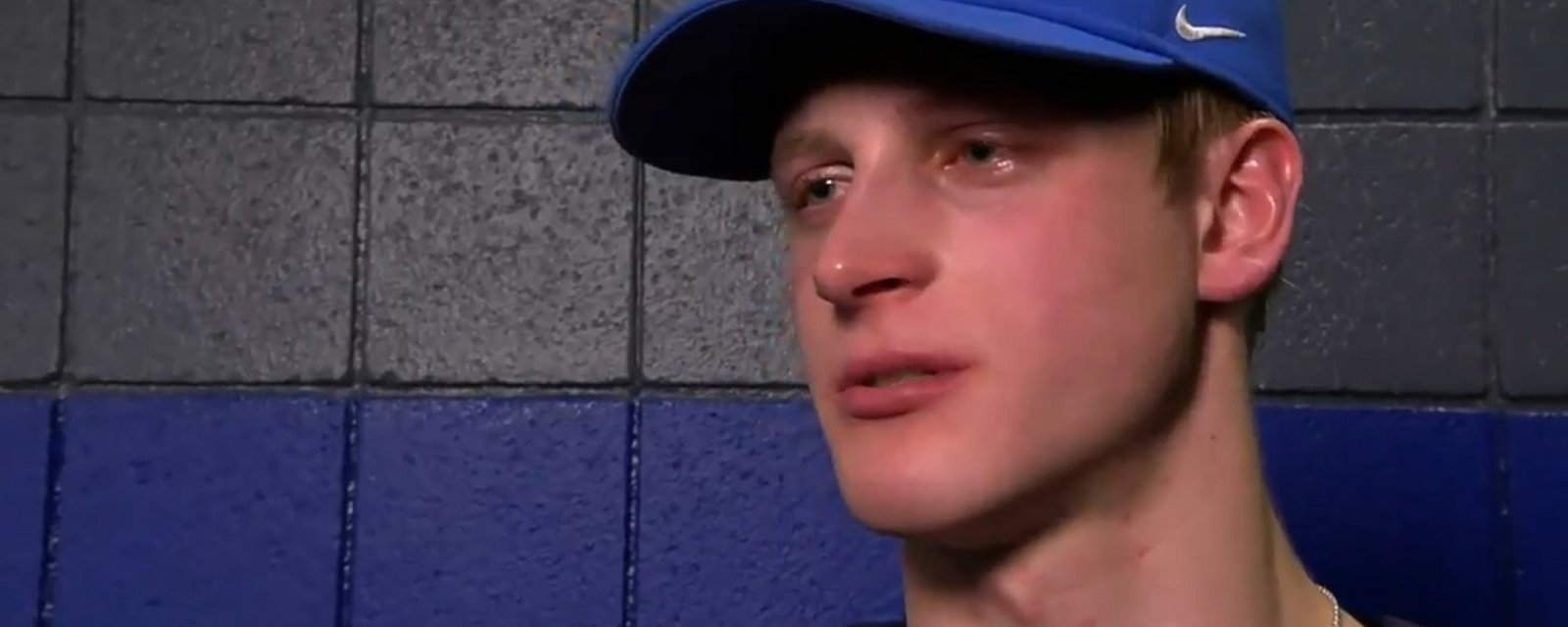 Young captain gives emotional interview after heartbreaking loss at WJC.