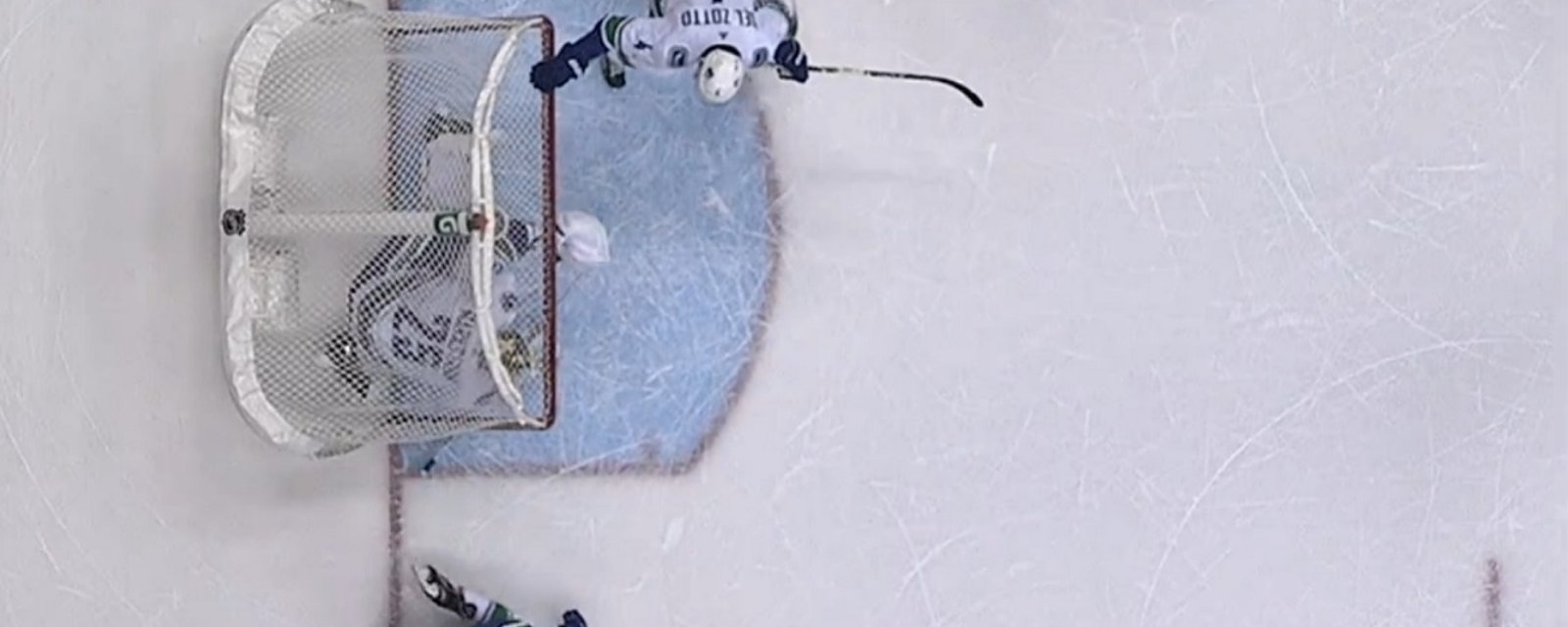 Net literally falls on the goalie, NHL officials still rule a good goal.