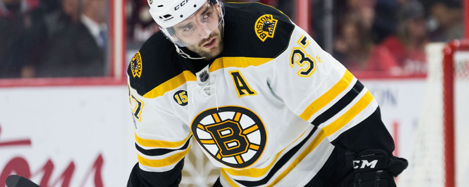 Breaking: Patrice Bergeron may have suffered a problematic injury