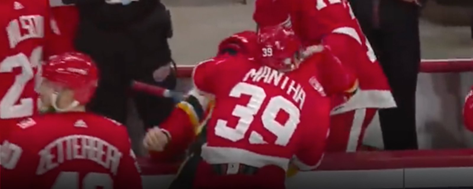 Must See: Mantha and Hamonic throw down on the bench!