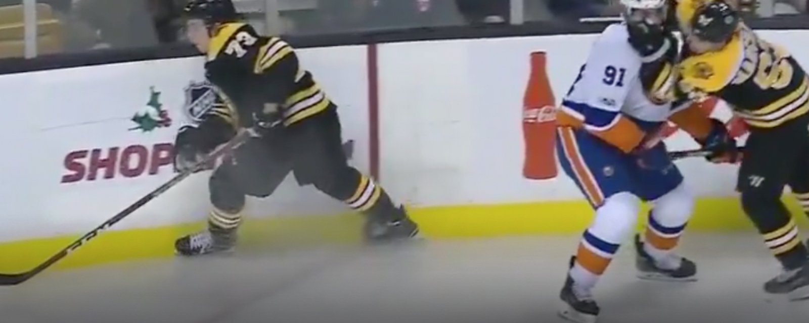 Marchand delivers disgusting headshot on Tavares