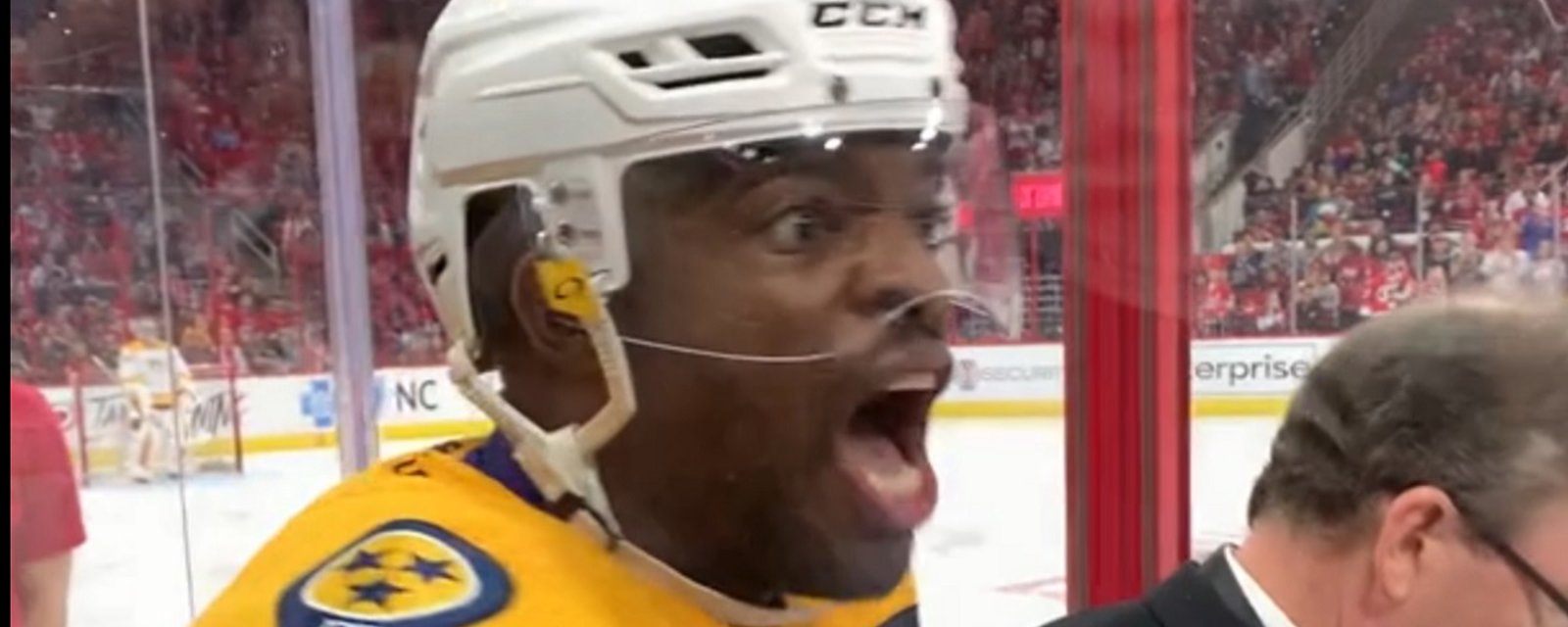 Subban snaps in the penalty box during preseason game!