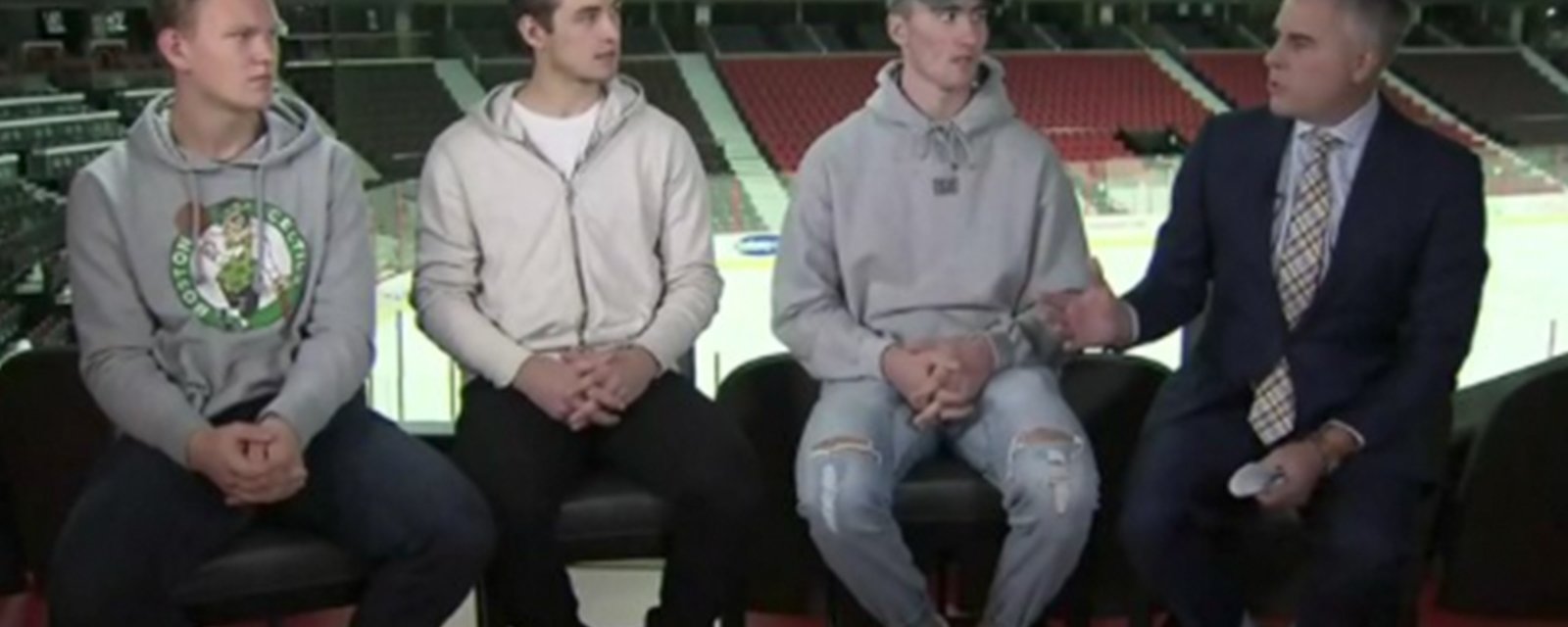 Rookie Tkachuk roasts teammate Lajoie without even saying a word