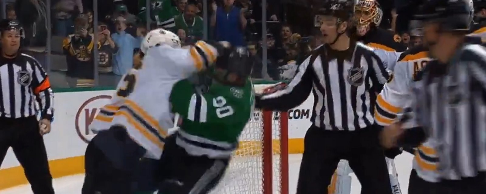Bruins rookie drops Jason Spezza in his first NHL fight, during his first NHL game.