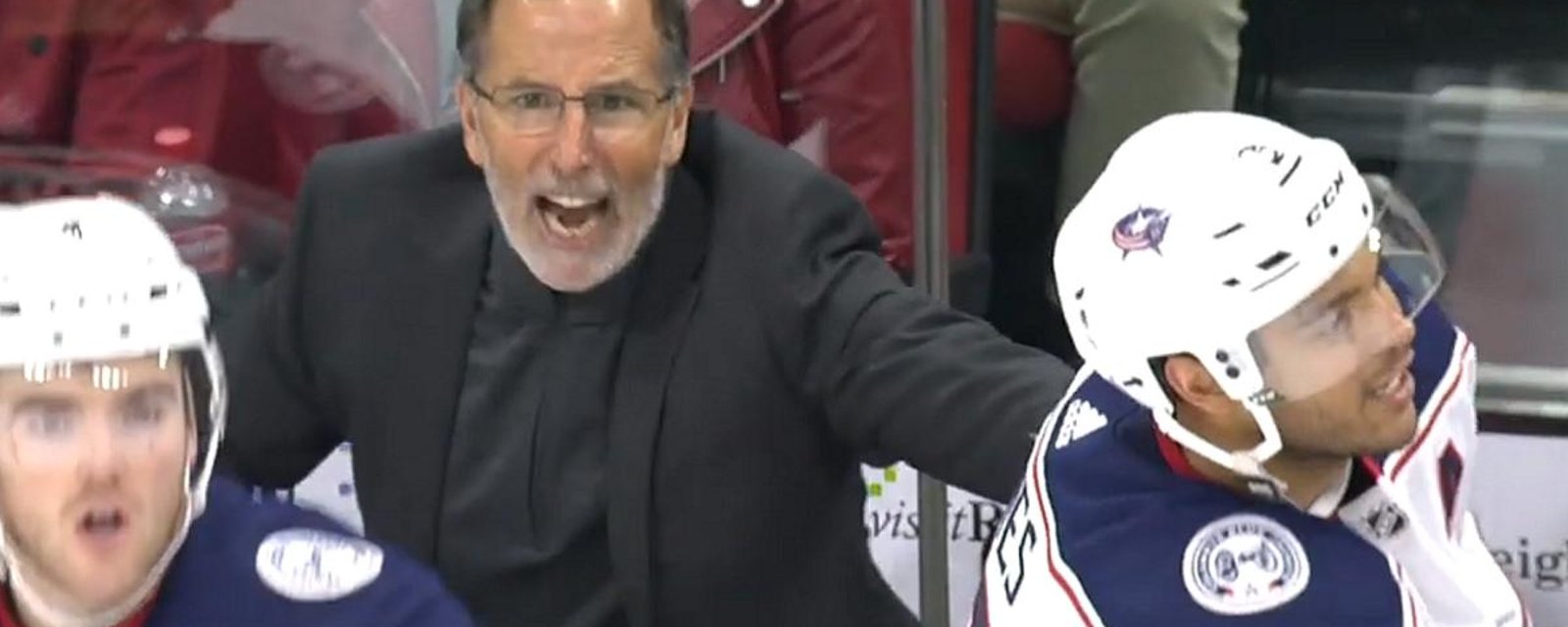Tortorella loses it the officials after being called for delay of game. 
