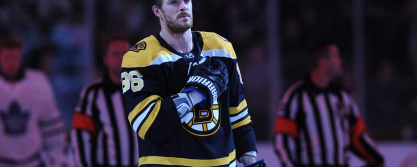ICYMI: Bruins defensemen Miller rushed to the hospital after taking John Tavares shot in throat