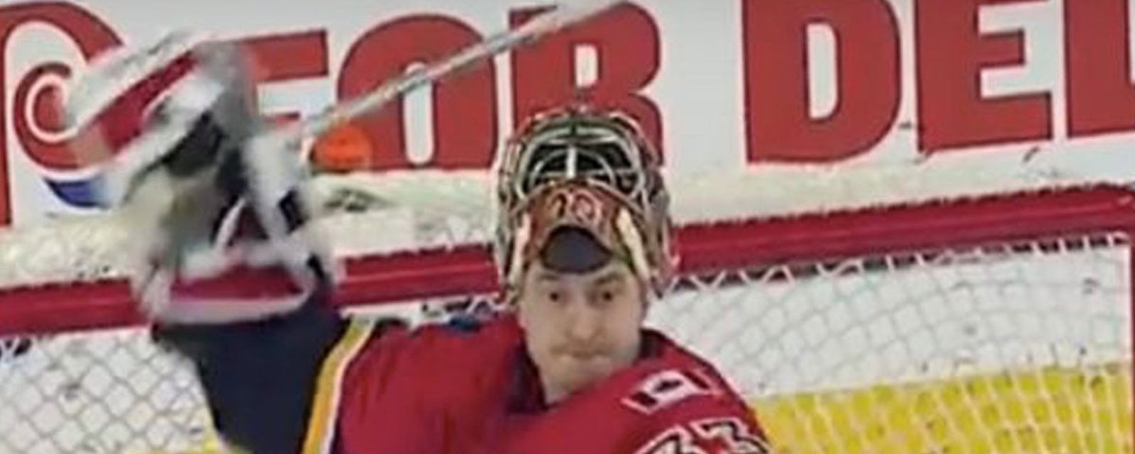 Flames’ Rittich smashes stick, throws it at officials after giving up OT goal! 