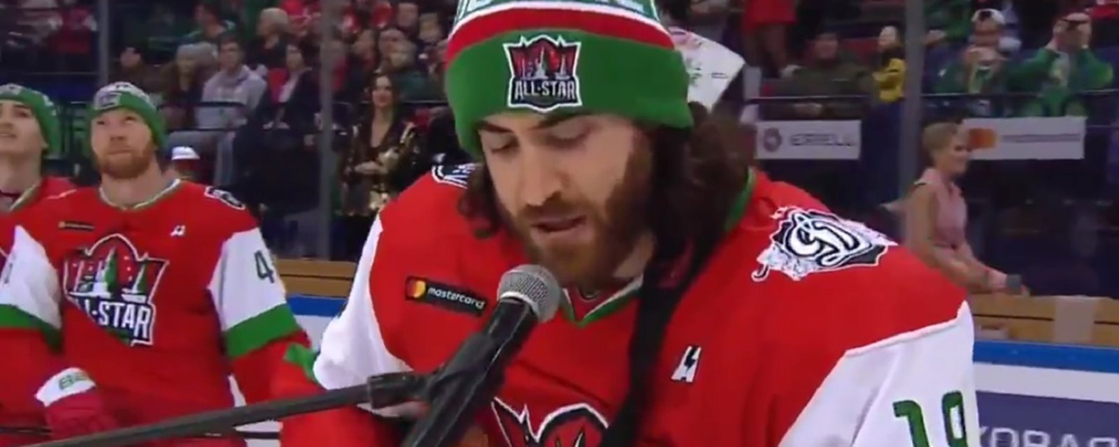 KHL All Star steals the show with amazing performance on the mic.
