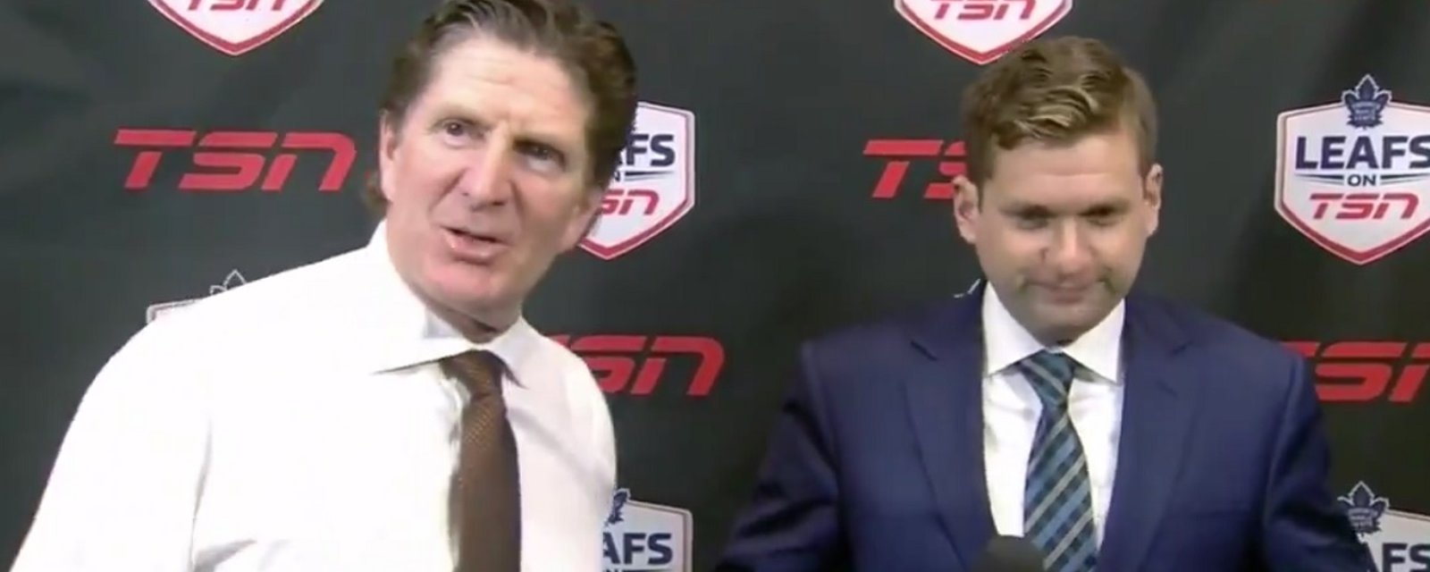 Mike Babcock roasts TSN reporter with the cameras rolling.