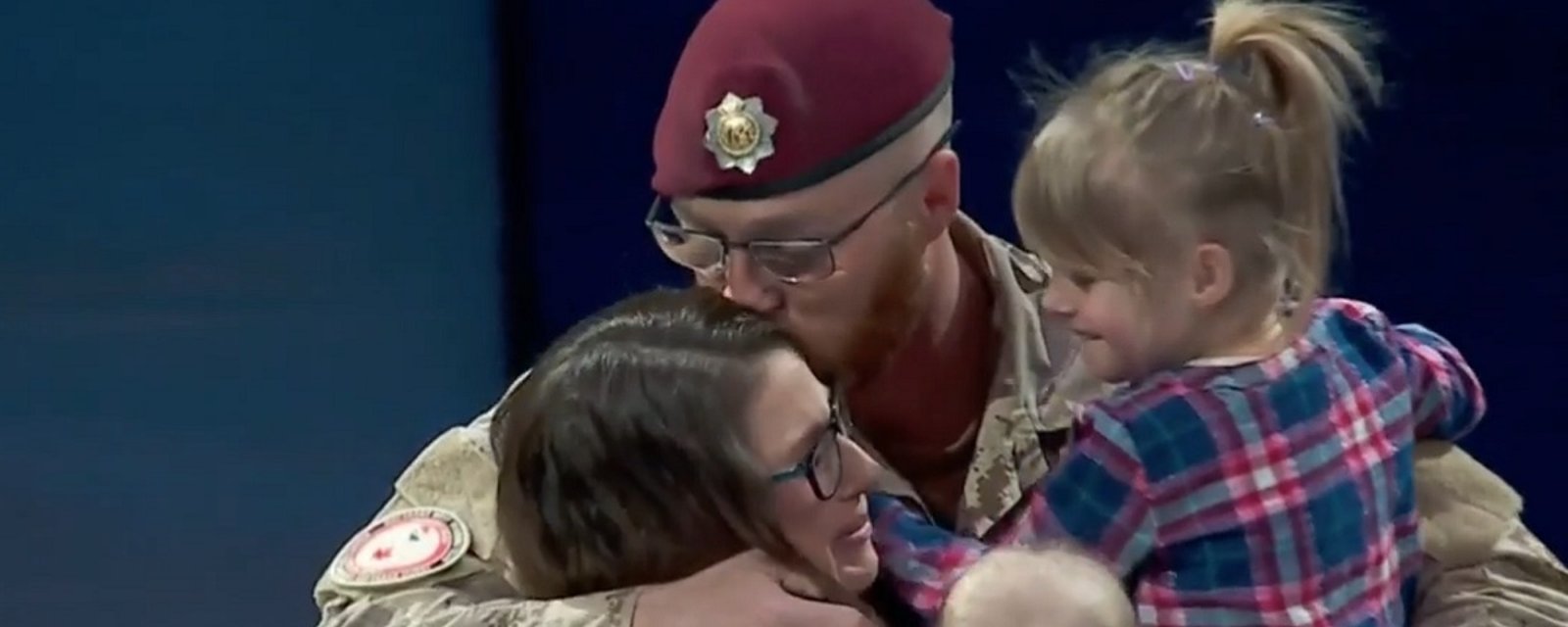 Penguins and Leafs help a Canadian soldier surprise his family.