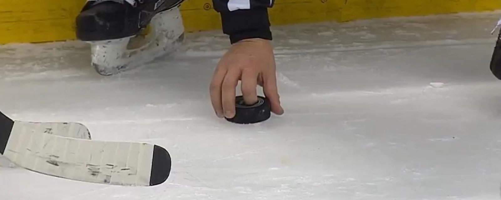 James Neal forced to scrape his teeth off the ice.