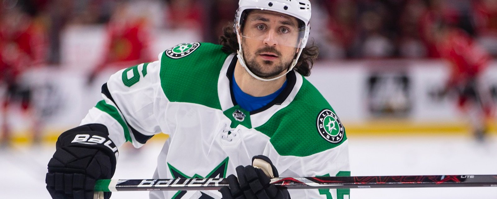 Mats Zucarello injured in his first game as a Dallas Star.