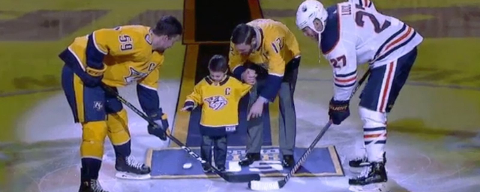 Mike Fisher's son steals the show on his dad’s special night