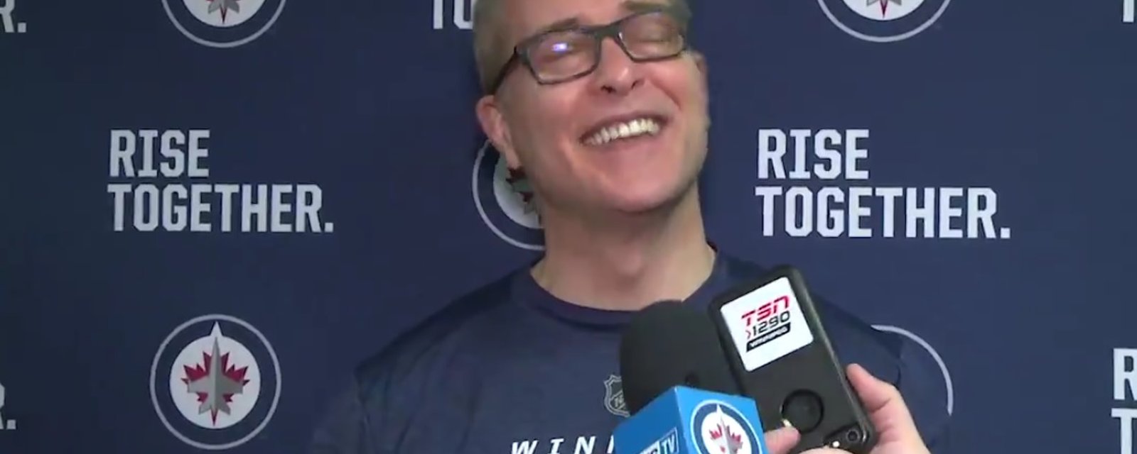 Paul Maurice makes a mistake so bad he turns bright red and ends the interview.
