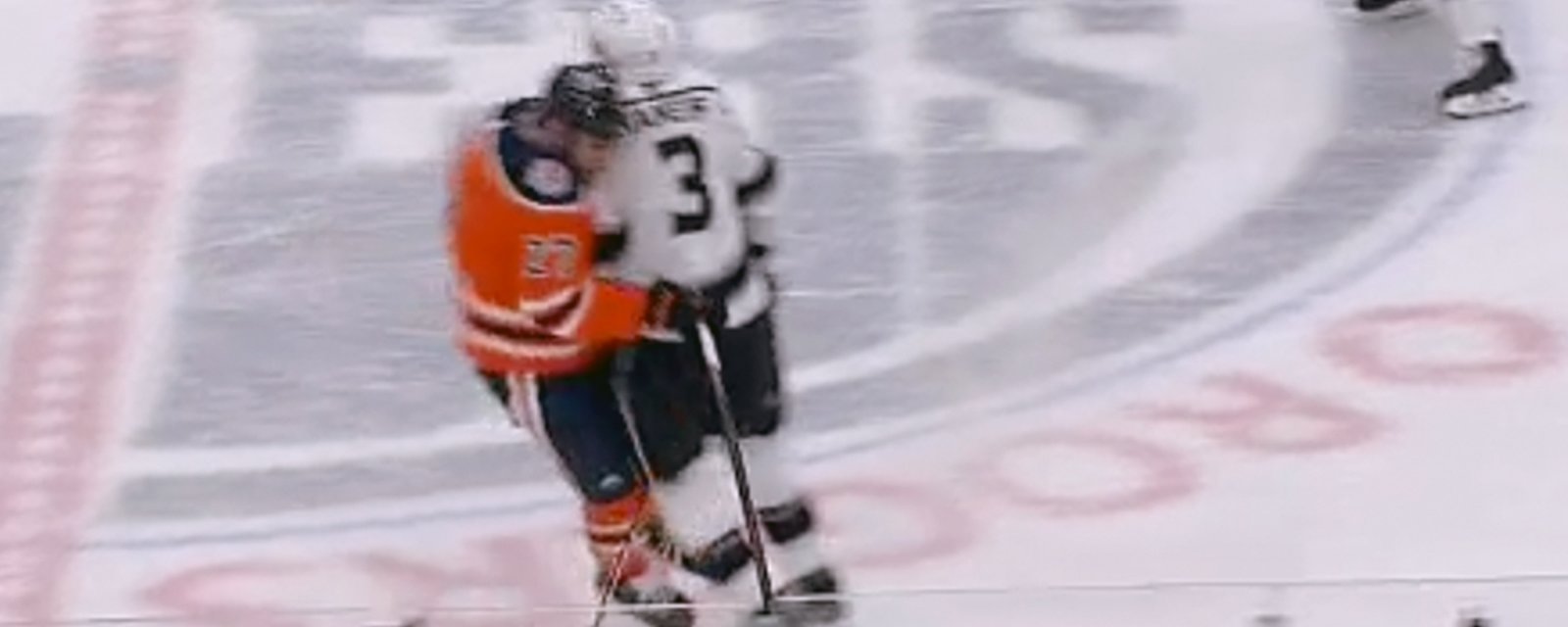 Phaneuf drops Lucic with a good, old fashioned open-ice hit