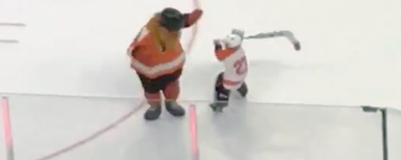 Pint sized goalie attacks Gritty!