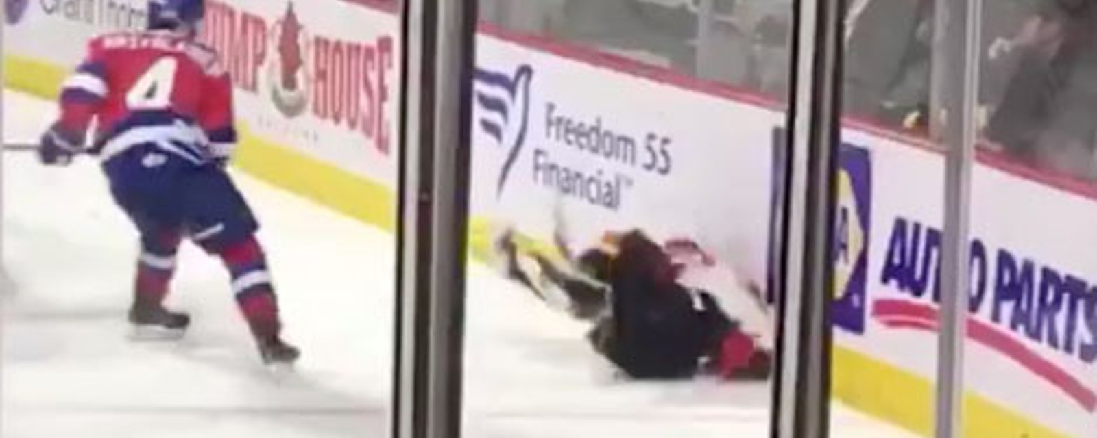 Young player leaves motionless on stretcher after crushing hit into the boards 