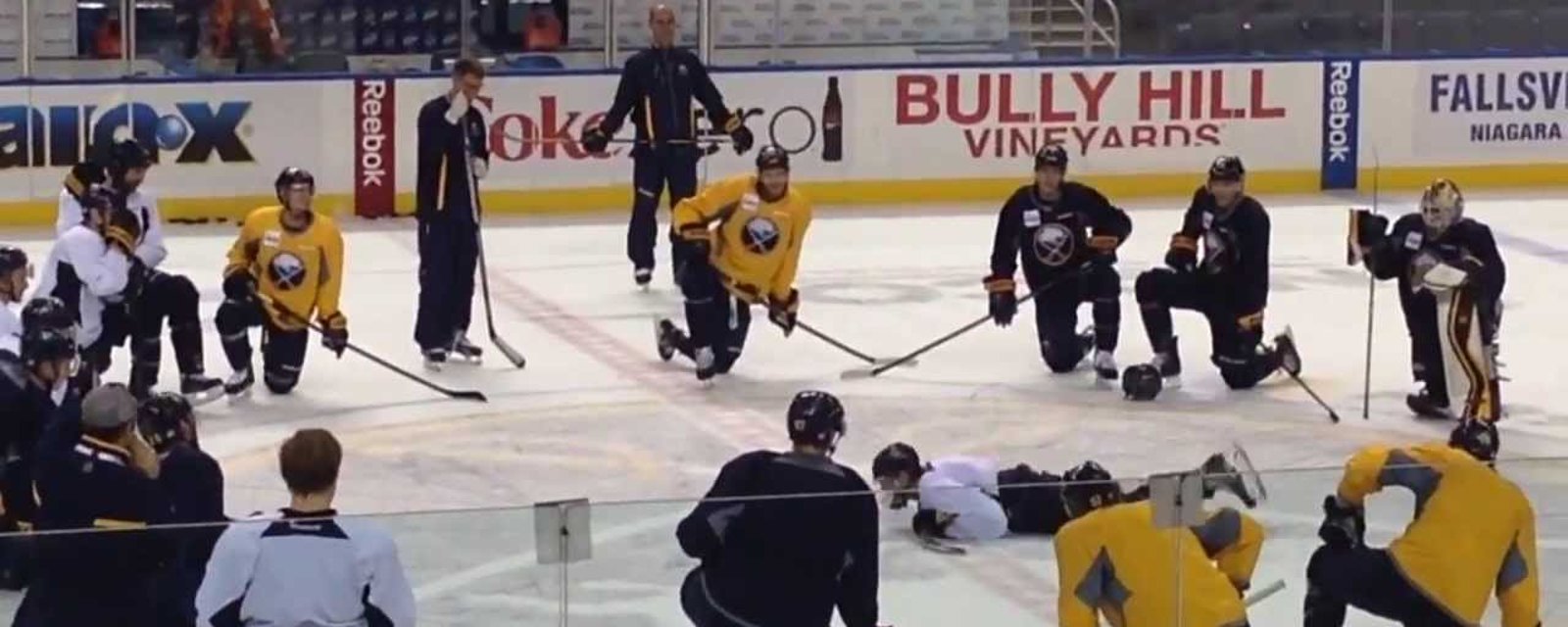 Sabres build fake goalie for practice and it's one of the weirdest things you'll see this year! 