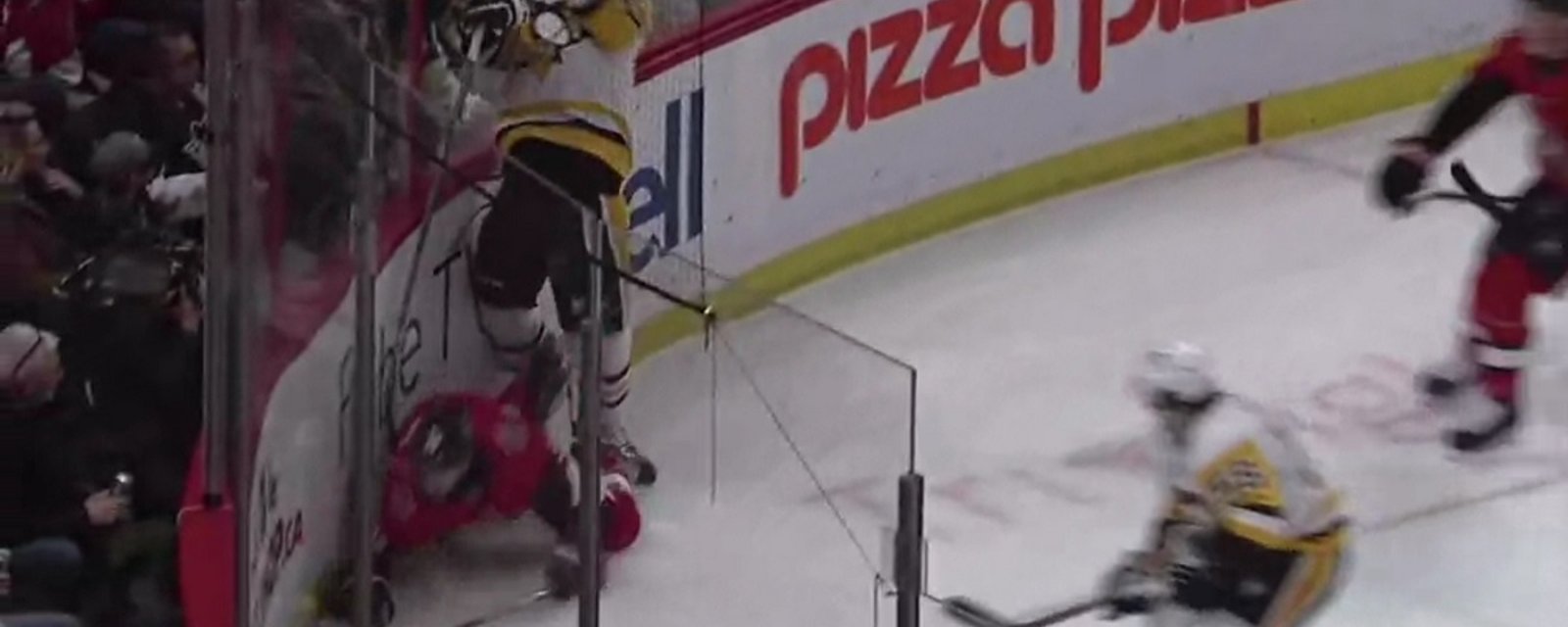 Crosby gets rocked by an elbow to the head.
