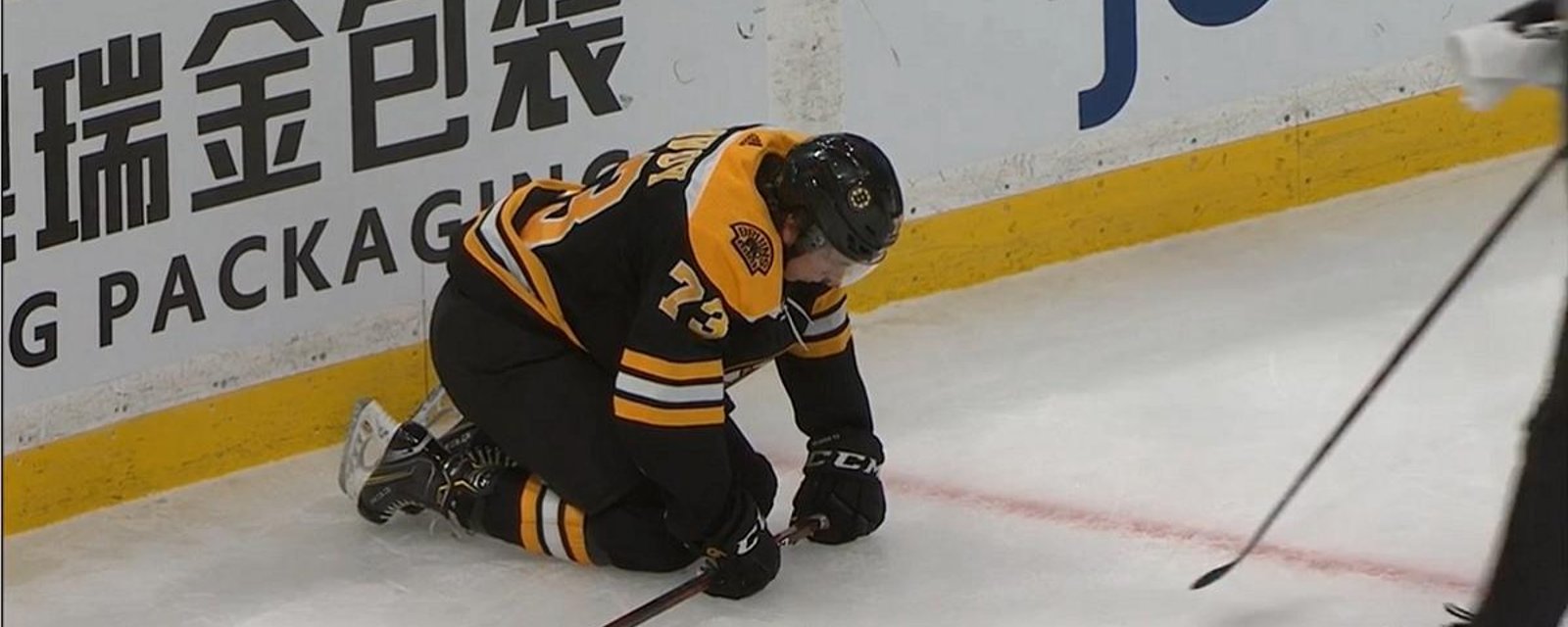 McAvoy shaken up after a big hit in his first game back from concussion.