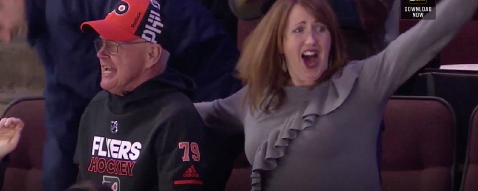Carter Hart’s Mom get emotional when the rookie goalie is named 1st Star in his NHL debut