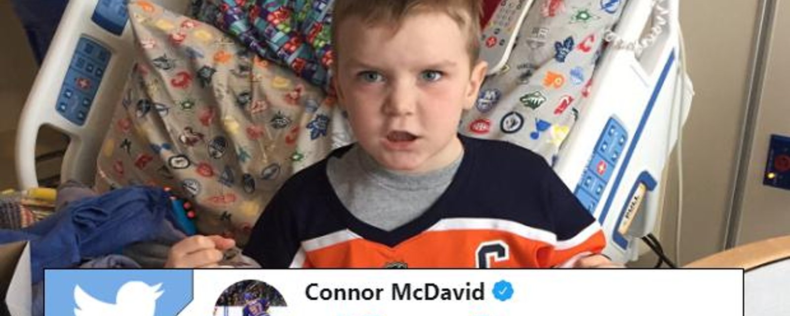 McDavid shares emotional tweet after young Leukemia patient received his jersey for Christmas